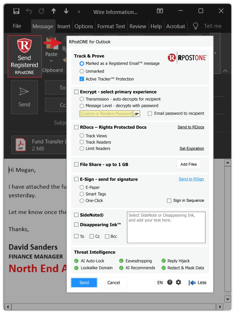 RPostONE for Outlook