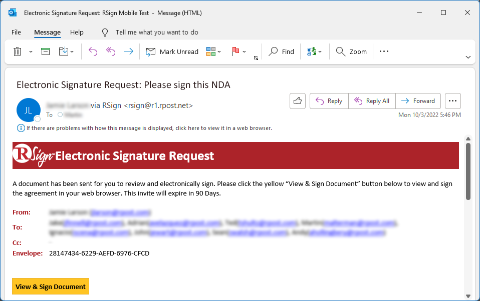 Send iManage Documents to RSign