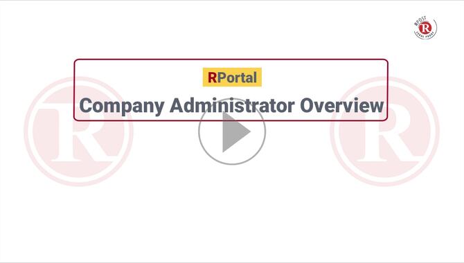 RPortal Customer and User Administration Video RPortal Customer and User Administration Video