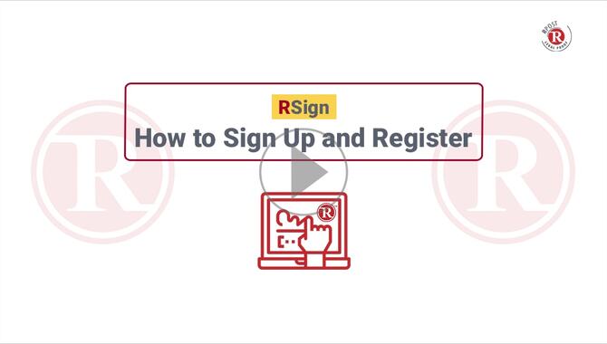 How to Signup & Register for the RSign E-Sign Service How to Signup & Register for the RSign E-Sign Service