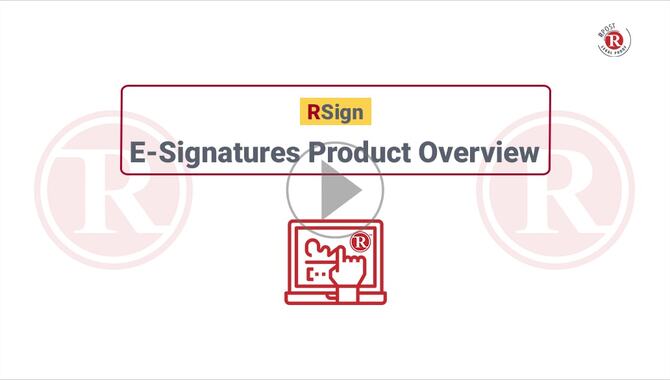 RSign E-Signatures Product Overview RSign E-Signatures Product Overview