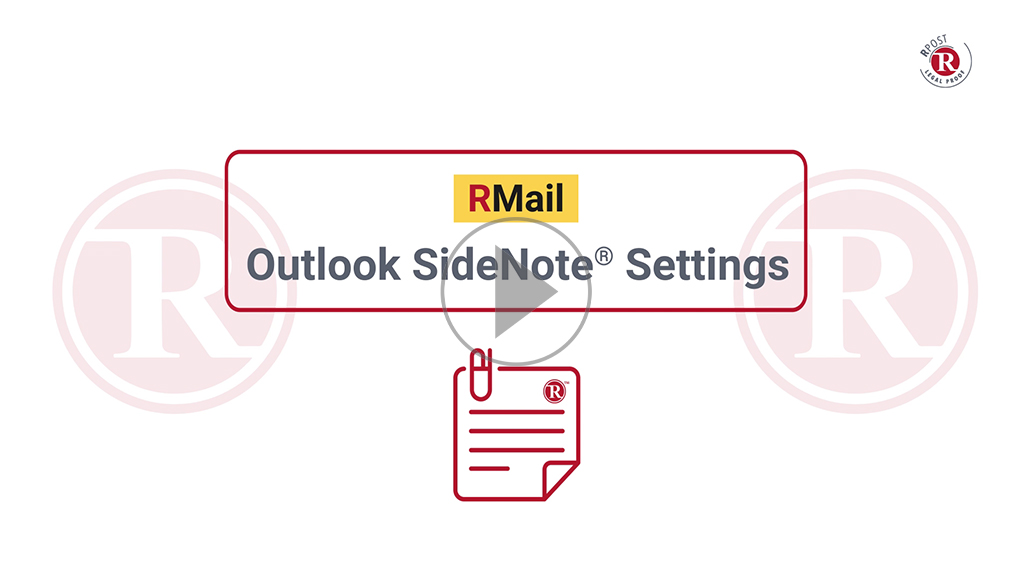 RMail Outlook Sidenote Settings RMail Outlook Sidenote Settings